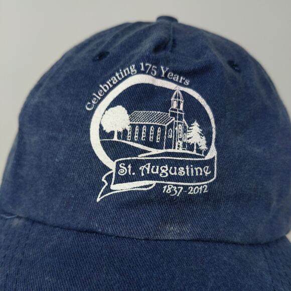 St. Augustine Slideback Hat Embroidered Logo Blue 175 Years Adjustable - Picture 4 of 11